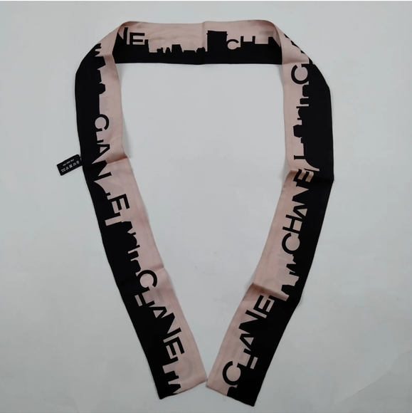 Chanel Scarf Silk Satin Wool Browns Silk Satin - Picture 9 of 9